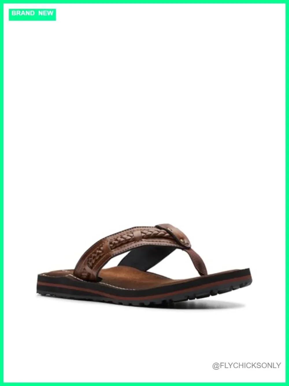 Faux Leather Braided Flip Flops with Cushion Soft Comfort